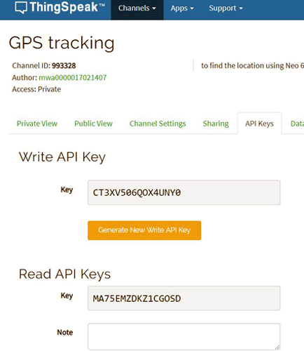 ThingSpeak API Key