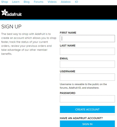 Adafruit Account