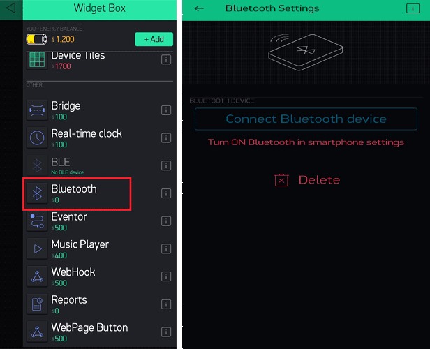 Blynk App Configurations