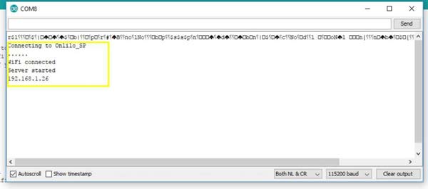 Arduino IDE Serial Monitor for connected with NodeMCU