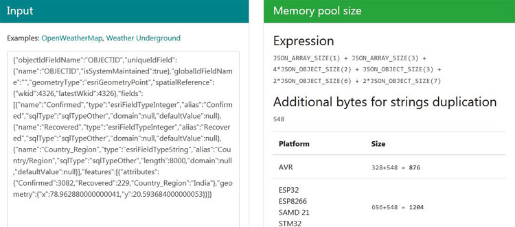 Arduino JSON Assistant
