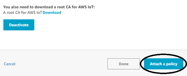 Attach a Policy on Amazon AWS IoT