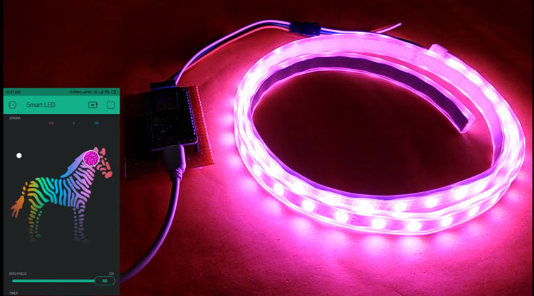 Blynk controlled WS2812 Neopixel LED Strip