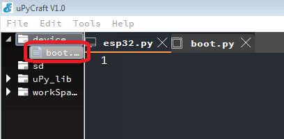  Booting uPyCraft on ESP32