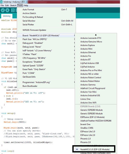Choose NodeMCU for Temperature and Humidity Monitoring using BLYNK and DHT11 Sensor