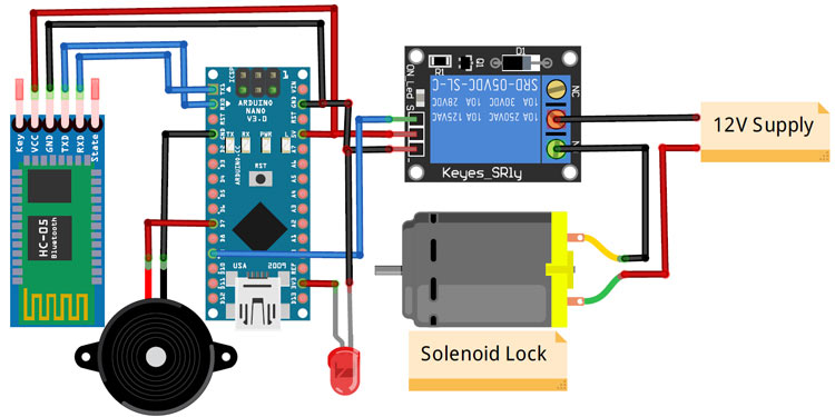 Fingerprint Door Lock Circuit Diagram