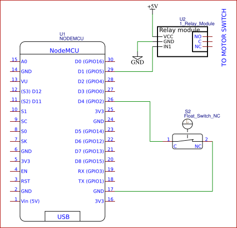 Circuit Diagram for Automatic Water Level Monitoring System