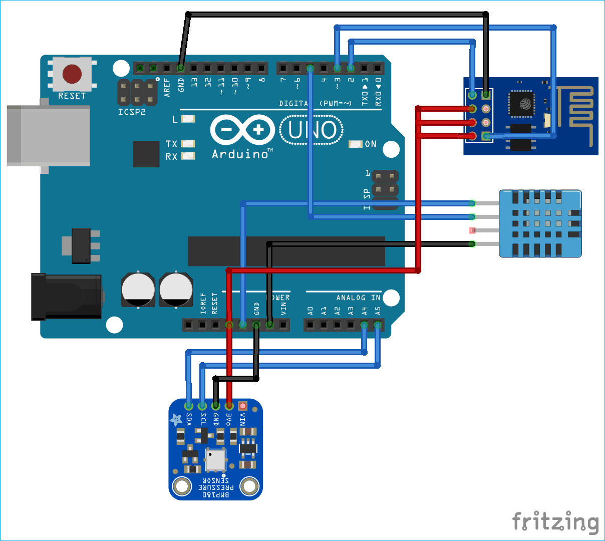 Arduino Weather Station Circuit Diagram