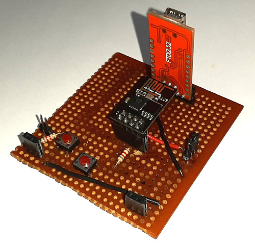 Circuit Hardware for IoT based Panic Button using ESP8266-01