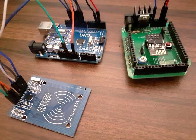 Circuit Hardware for RFID Based Attendance System using Arduino and Adafruit IO