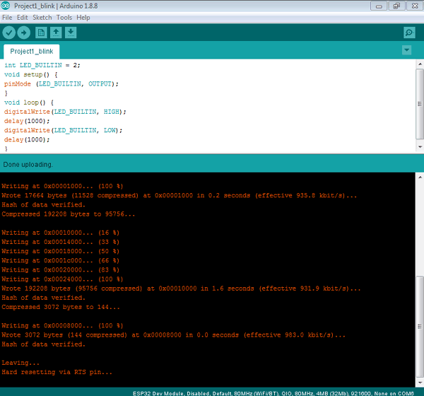 ESP32 LED Blinking Code
