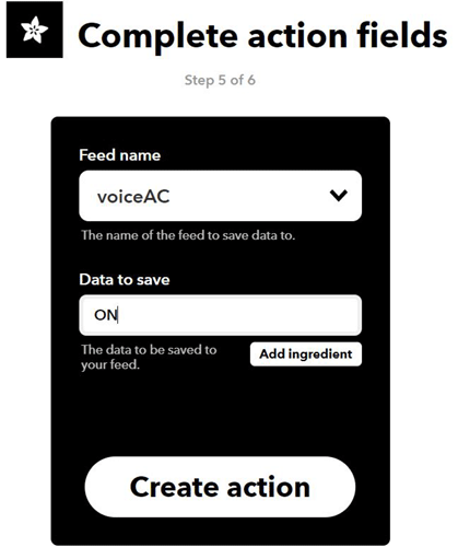 IFTTT Action Field