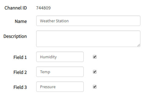 Create Channel for Weather Station On ThingSpeak