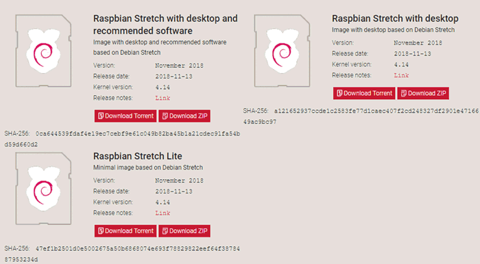 Download Files for Installing Raspbian