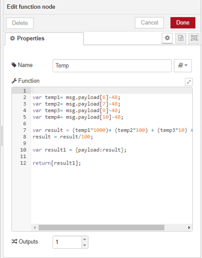 Edit Function Mode in Node-Red Flow