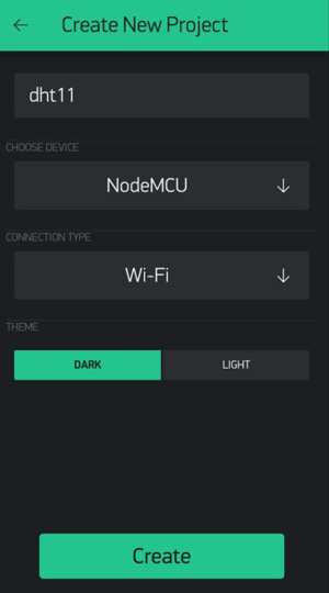 Edit Widgets in Blynk App for Temperature and Humidity Monitoring