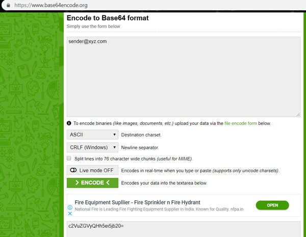 Encoding to Base64 Value