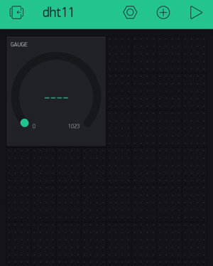 Gauge Selection on Blynk App for Temperature and Humidity Monitoring