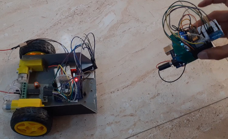 Hand Gesture Controlled Robot using Arduino - Project Setup