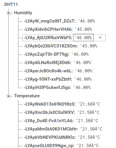 Getting Temperature and Humidity Monitoring using Google Firebase and ESP8266