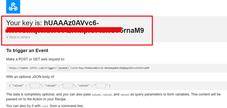 IFTTT Private Key