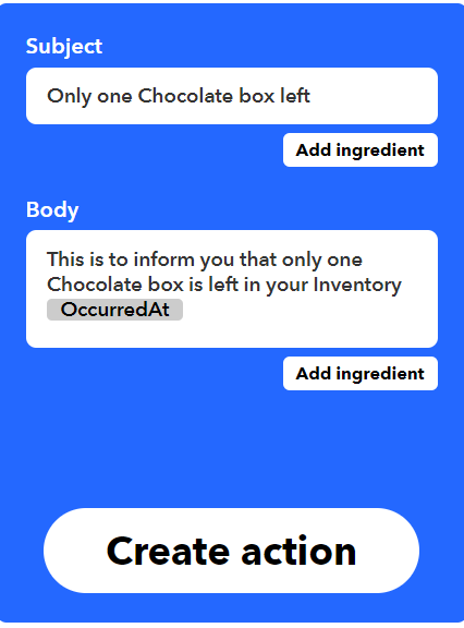 Notification Setup for IoT Inventory Management System