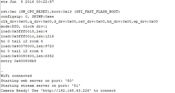 ESP32 CAM- Surveillance Robot IP Address
