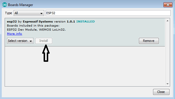 Install ESP32 Library in ArduinoIDE