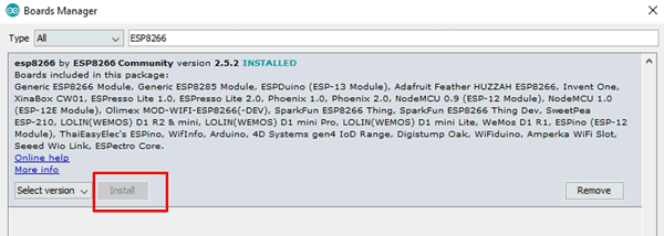 Install ESP8266 Library in Arduino IDE