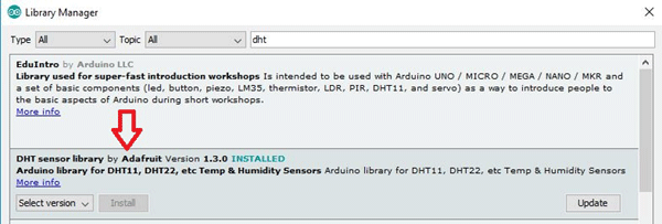 Installing DHT11 Sensor Library to Arduino IDE
