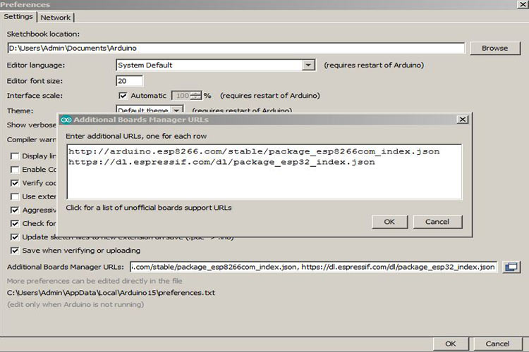 Installing ESP32 Board In Arduino IDE