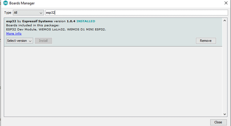 Installing ESP32 Board on Arduino IDE