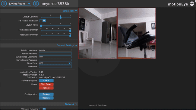 Living Room Video Feed on Pi