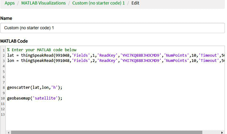 MATLAB Code for GPS Tracker