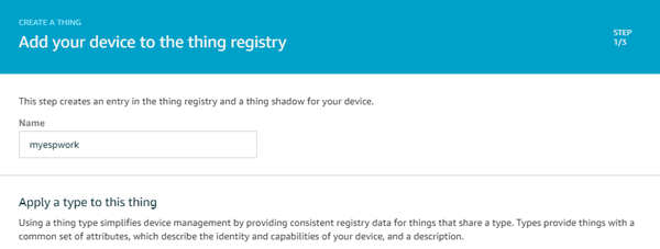 Name your Thing on Amazon AWS IoT