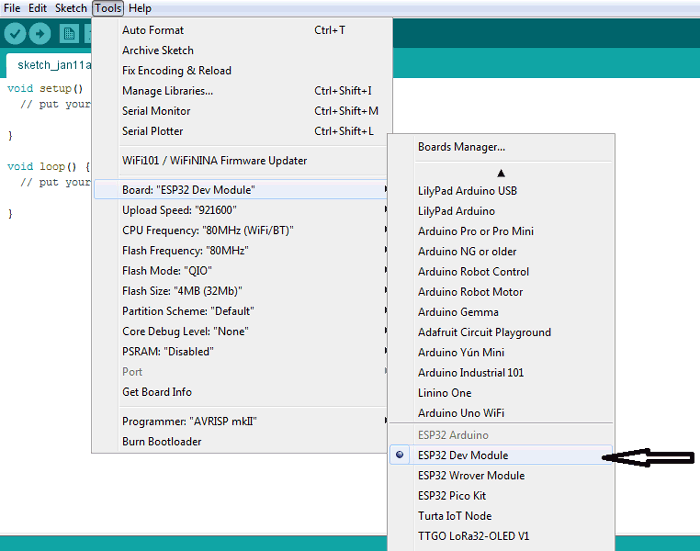 Programming ESP32 With ArduinoIDE