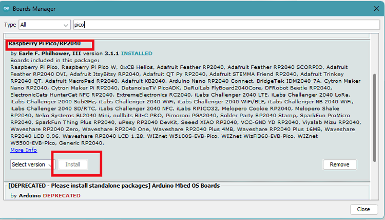 Raspberry Pi Board Selection on Arduino IDE