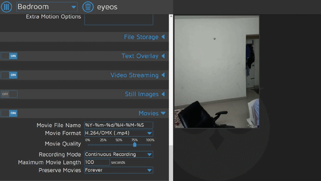 Record and Replay Videos in Raspberry Pi MotionEyeOS