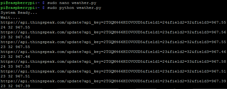 Running Raspberry Pi Weather Station Code in Pi Terminal