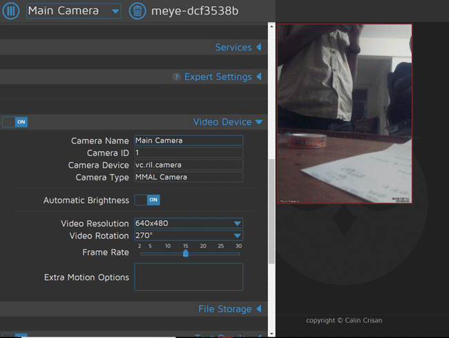 Set Video Resolution for MotioneyeOS