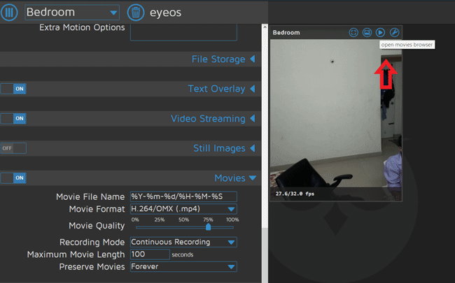 Setup New Camera in Raspberry Pi motionEyeOS