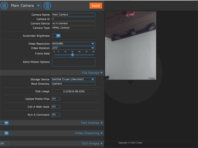Storage Setting for Video Recording with Pi