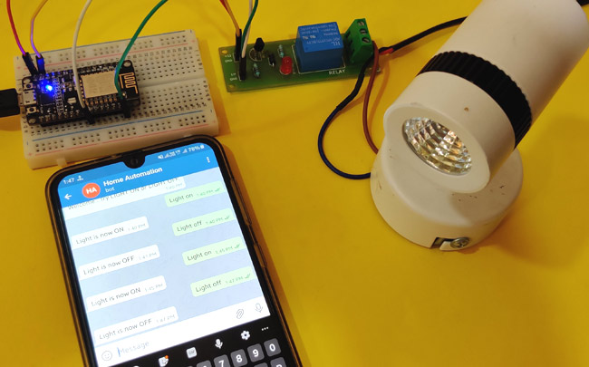 Testing Telegram Controlled Home Automation using NodeMCU ESP8266