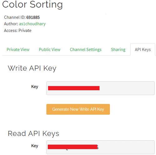 ThingSpeak API Key