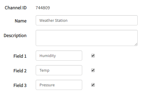 Thingspeak Setup for Pi Weather Station