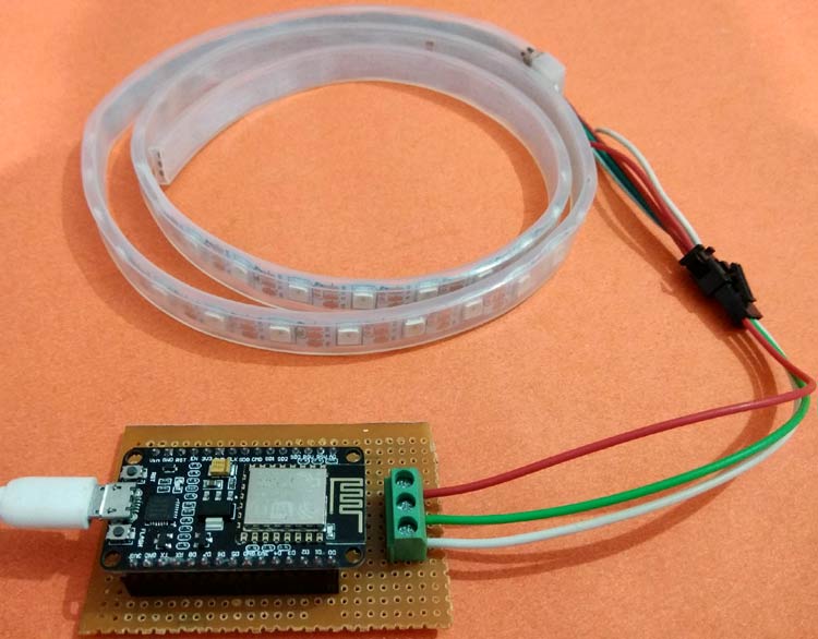 Blynk controlled WS2812 Neopixel LED Strip using NodeMCU and Arduino IDE