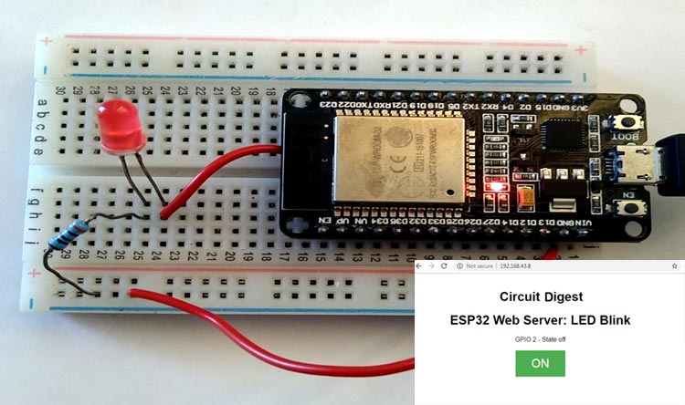 ESP32 Web Server: Control an LED from Webpage